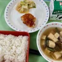 中華風給食と英語「かさこじぞう」